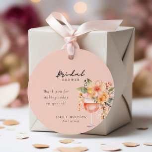Aperol Spritz Floral Bridal Shower Favour Tags