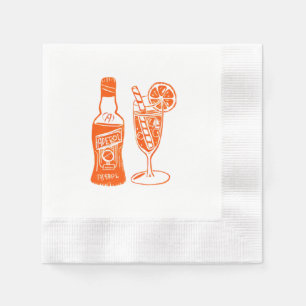 Aperol Spritz Lino Design Cocktail Party Napkin