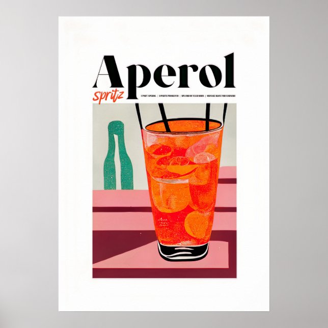 Aperol Spritz Modern Abstract Art Poster (Front)