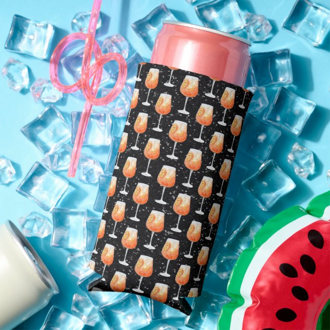 Aperol Spritz Pattern Seltzer Can Cooler (In Situ Summer)