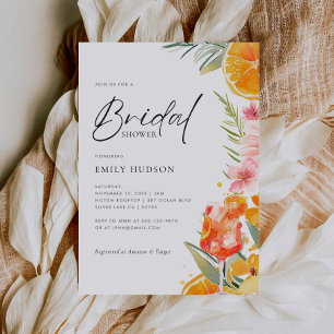 Aperol Spritz Watercolor Bridal Shower Invitation