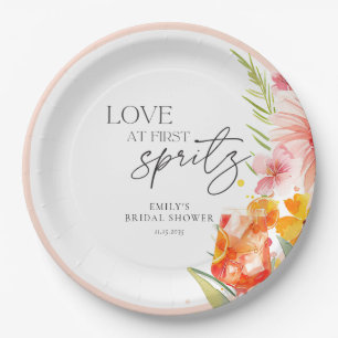 Aperol Spritz Watercolor Bridal Shower Paper Plate