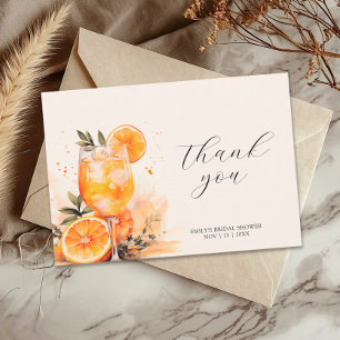 Aperol Spritz Watercolor Bridal Shower  Thank You Card
