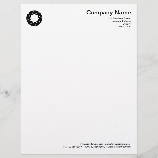 Aperture - Black Letterhead (Front)