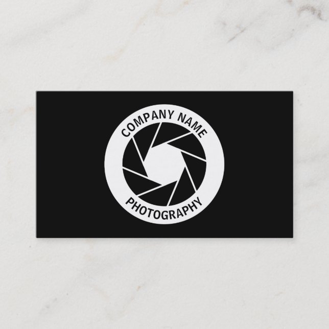 Aperture Circle - Black Business Card (Front)