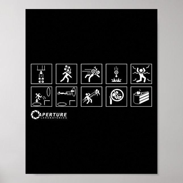 Aperture Labs Jump Into The Rtal For Science Funny Poster (Front)