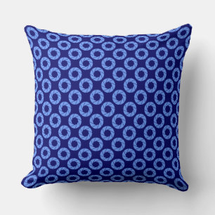 Aperture Pattern - Baby Blue on Deep Navy Throw Pillow