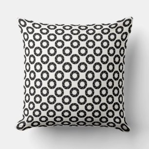 Aperture Pattern - Black on White Throw Pillow