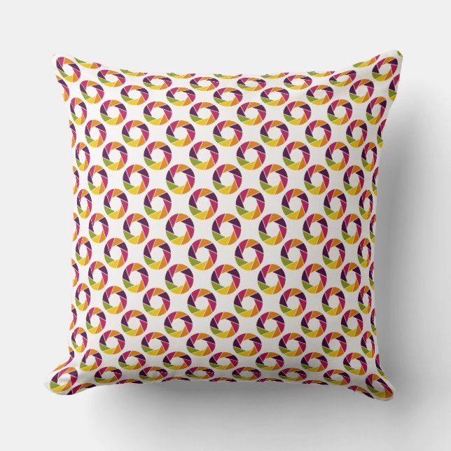 Aperture Pattern - Colours 03 Throw Pillow (Front)