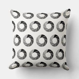 Aperture Pattern - Tones on White Throw Pillow