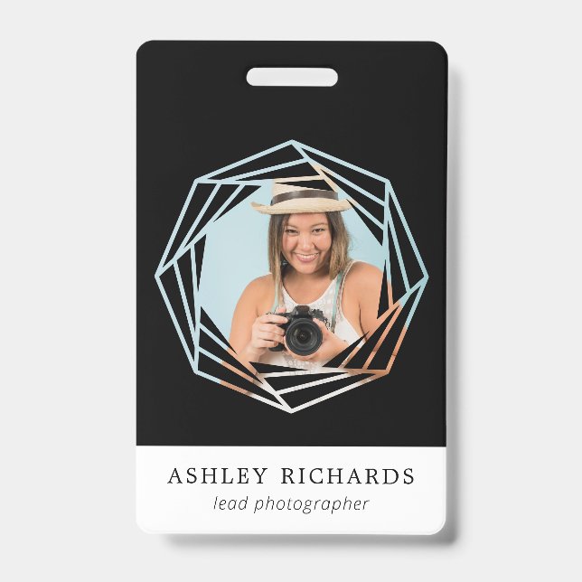 Aperture Photographer Logo Frame | Photo Name Tag Badge (Front)