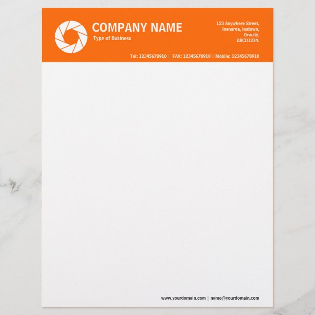Aperture Symbol 2in Colour Header - Orange Letterhead (Front)