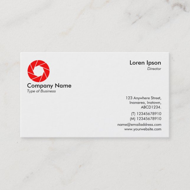 Aperture Symbol/Logo - Red Business Card (Front)