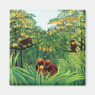 "Apes in the Orange Grove" by Henri Rousseau Magnet