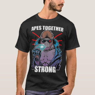Apes Together Strong Vintage Poster Sticker Style T-Shirt