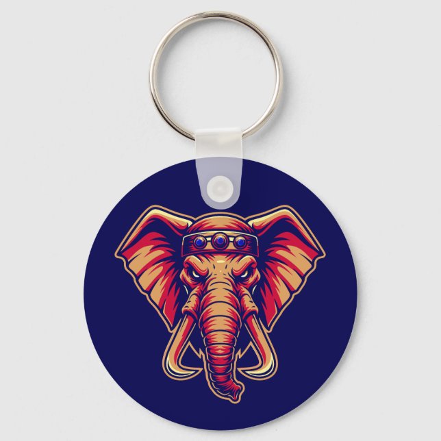 Apex Pachyderm - Navy Blue and Orange Edition Keychain (Front)
