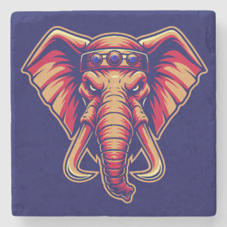 Apex Pachyderm - Navy Blue and Orange Edition Stone Coaster