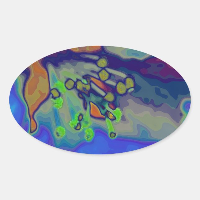 Apfelblüte Oval Sticker (Front)