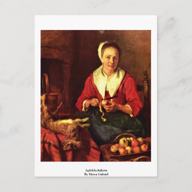 Apfelelschälerin By Metsu Gabriel Postcard (Front)