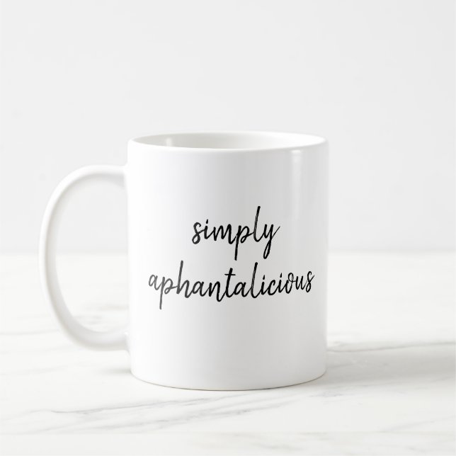 Aphantasia Simply Aphantalicious Black Font Coffee Mug (Left)