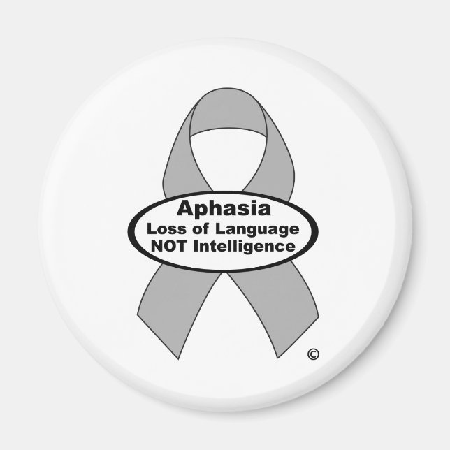 Aphasia Silver Ribbon Magnet (Front)