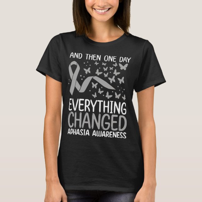 Aphasia Warrior Ribbon Fighter Aphasia Awareness T-Shirt (Front)