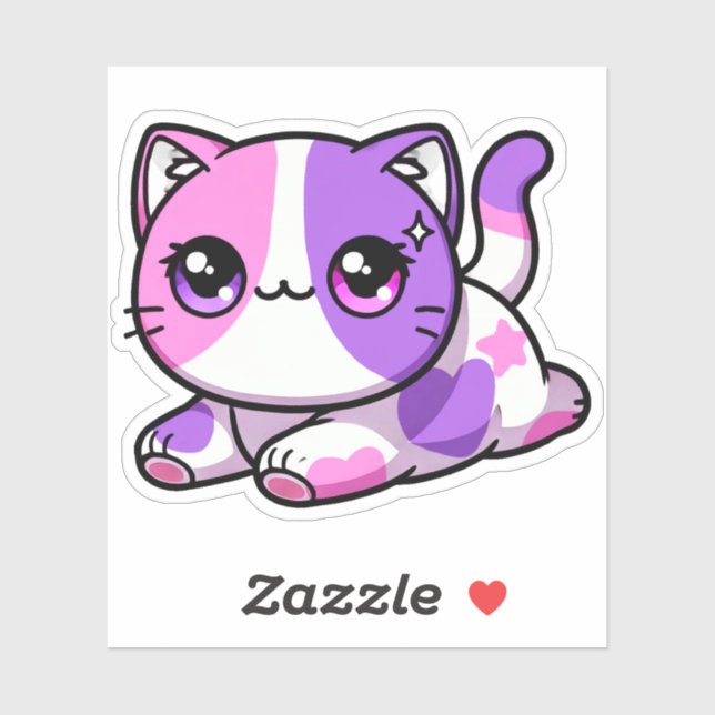 Aphmau, Meemeows, Chat mignon, Stickers Kawaii vio (Feuille)
