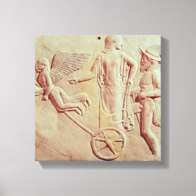 Aphrodite and Hermes riding on a chariot Canvas Print (Front)