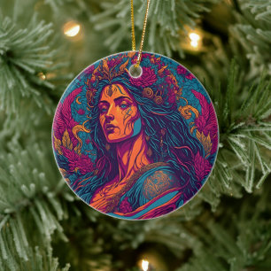 Aphrodite's Embrace: Goddess of Love Ceramic Ornament