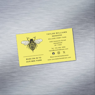 Apiary Beekeeper Beekeeping Honey Bee Social Media Magnetic Business Card