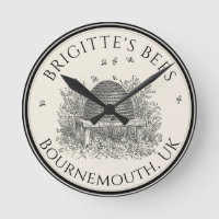 Apiary Business Beekeeper Clock Border Skep