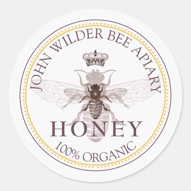 Apiary Étiquette du produit de miel commercial (Devant)