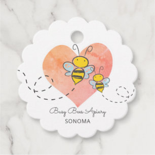 Apiary Honey Bees Heart  Beekeeper Farm Price Favour Tags