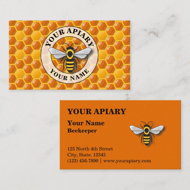 Apiary Honeycomb Template Business Card (Front/Back)