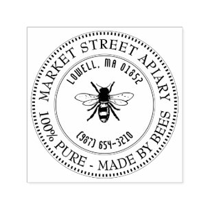 Apiary Name and Location Honeybee  Honey Stamp