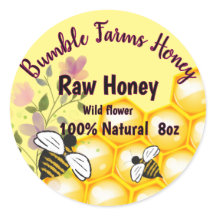 Apiary RAW HONEY étiquette personnalisé