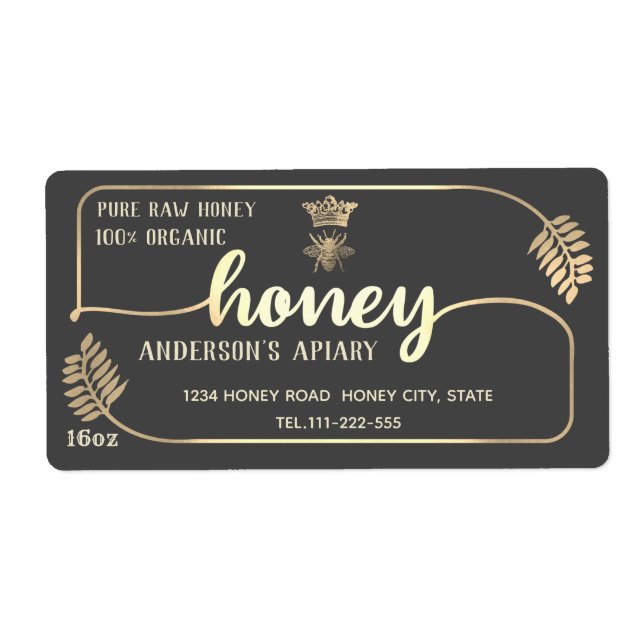 Apiary vintage calligraphy honey branch (Front)