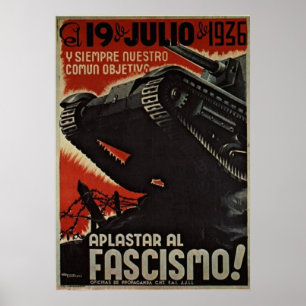 aplastar al fascismo! cartel (poster) poster