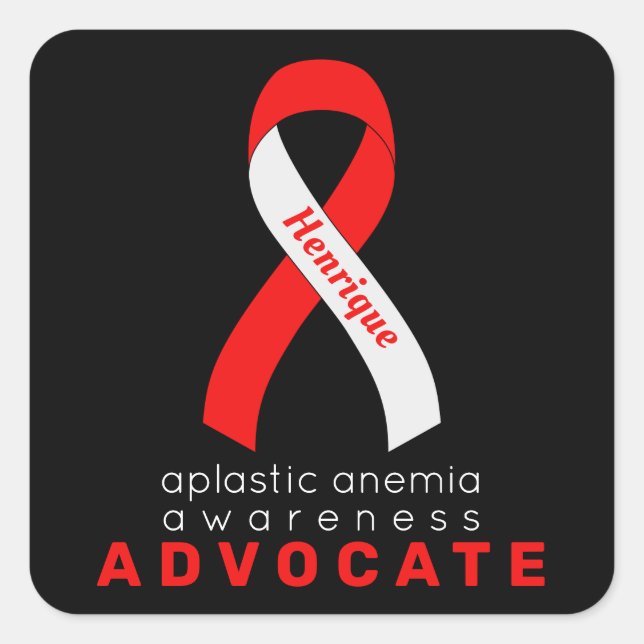 Aplastic Anemia Advocate Black Square Sticker (Front)