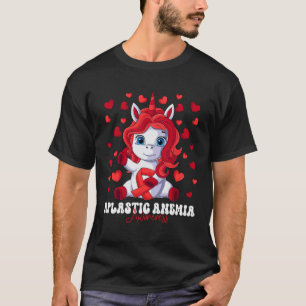Aplastic Anemia Awareness Month Red Ribbon Unicorn T-Shirt