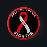Aplastic Anemia Fighter Ribbon Black Button<br><div class="desc">Aplastic Anemia Fighter Ribbon Black Button for awareness and support for people fighting aplastic anemia.</div>