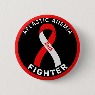 Aplastic Anemia Fighter Ribbon Black Button