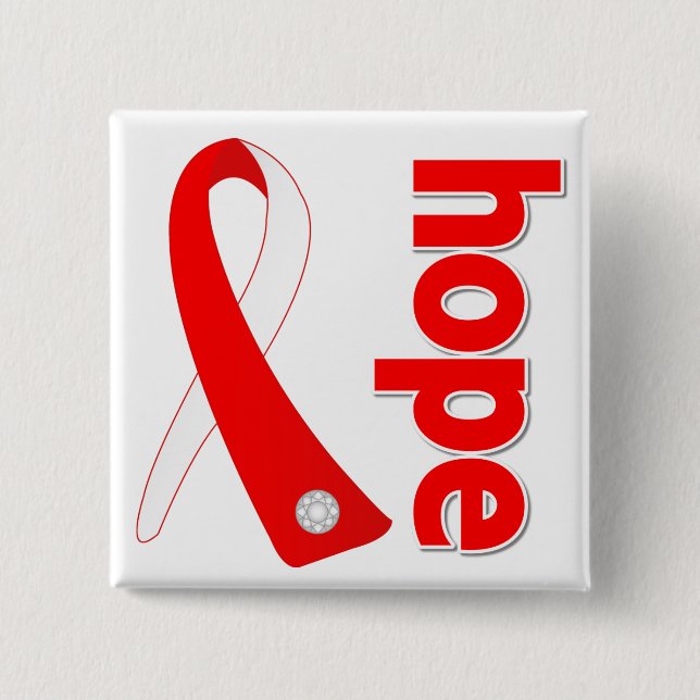 Aplastic Anemia Hope Ribbon 2 Inch Square Button (Front)