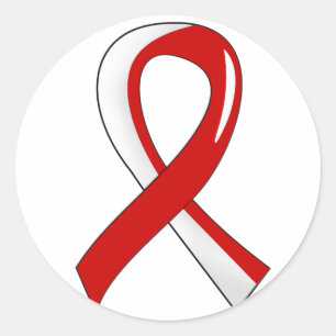 Aplastic Anemia Red White Ribbon 3 Classic Round Sticker
