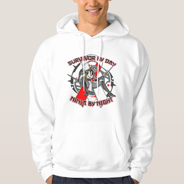Aplastic Anemia Survivor By Day Ninja By Night Hoodie (Front)