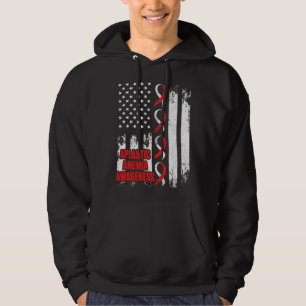 Aplastic Anemia Survivor USA Aware Anemic Warrior Hoodie