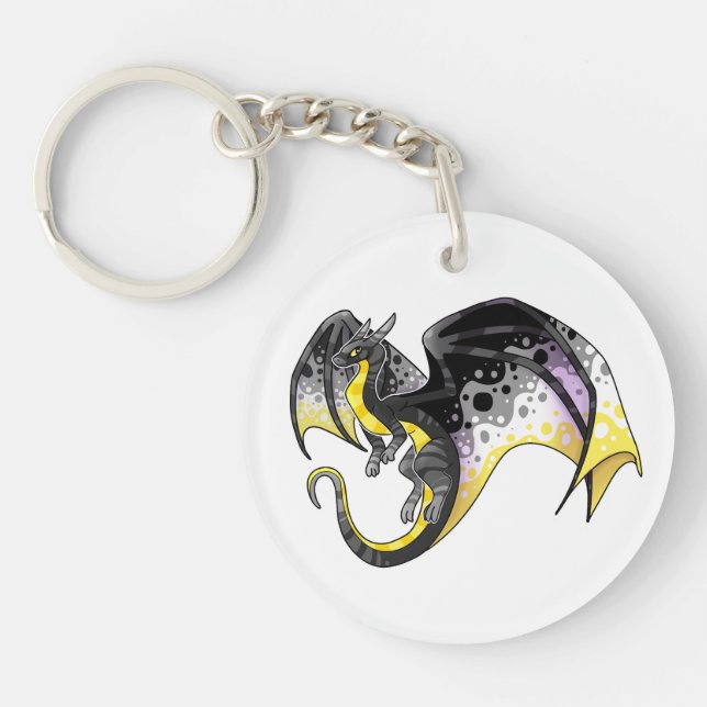 Aplatonic Pride Dragon Keychain (Front)