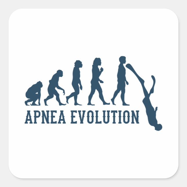Apnea Evolution Freediver Free Diving Free Diver Square Sticker (Front)