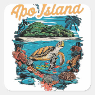 Apo Island Square Sticker