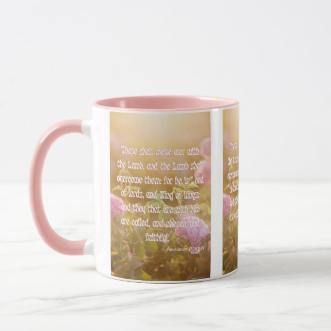 Apocalypse 17:14 KJV Bible Verse Pic Mug à deux to (Gauche)